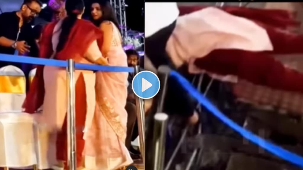 Shocking video of Terrible accident of woman fall from stage viral video on social media dvr 99