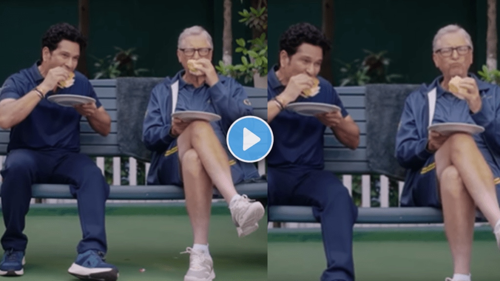 Bill Gates eats Vada Pav with Sachin Tendulkar in Mumbai Watch Viral Video