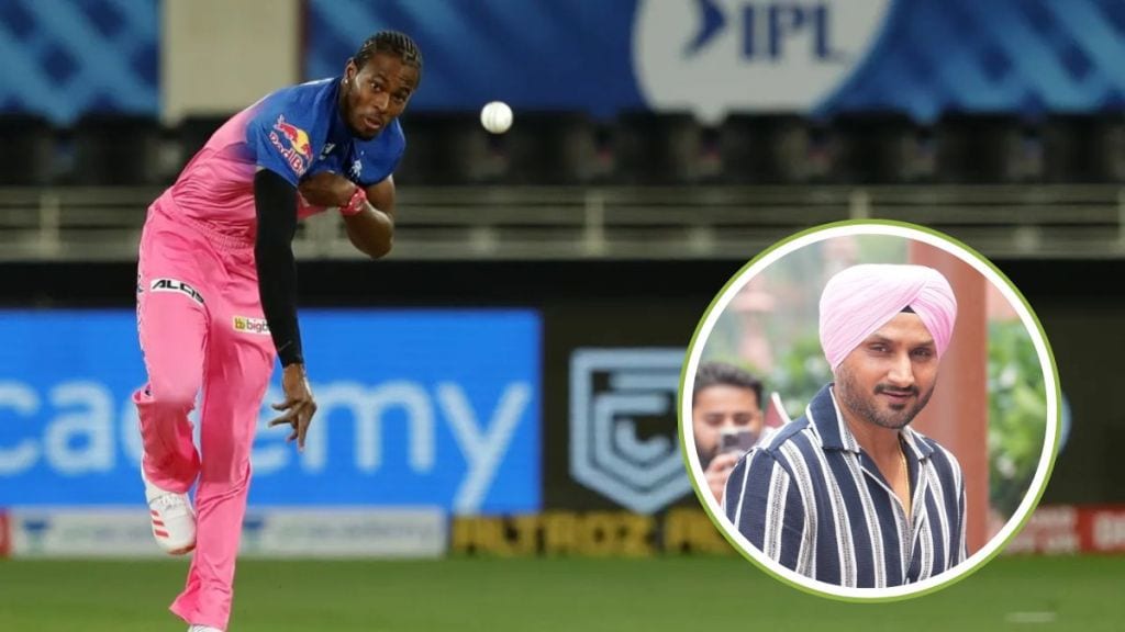 Harbhajan Singh and Jofra Archer during IPL 2025, with controversy surrounding Harbhajan's recent remark.