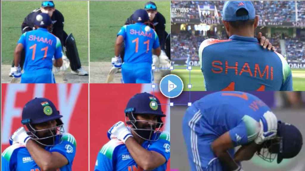 IND vs NZ Mitchell Santner Throws Ball at Mohammed Shami Bowling Shoulder while taking run video