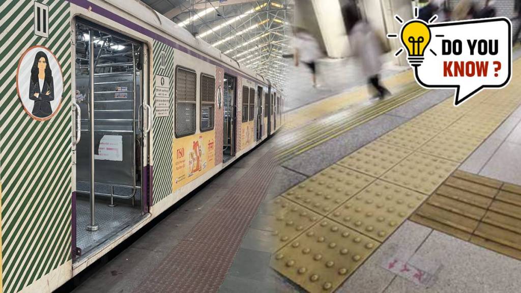 Indian Railways What do the yellow striped tiles