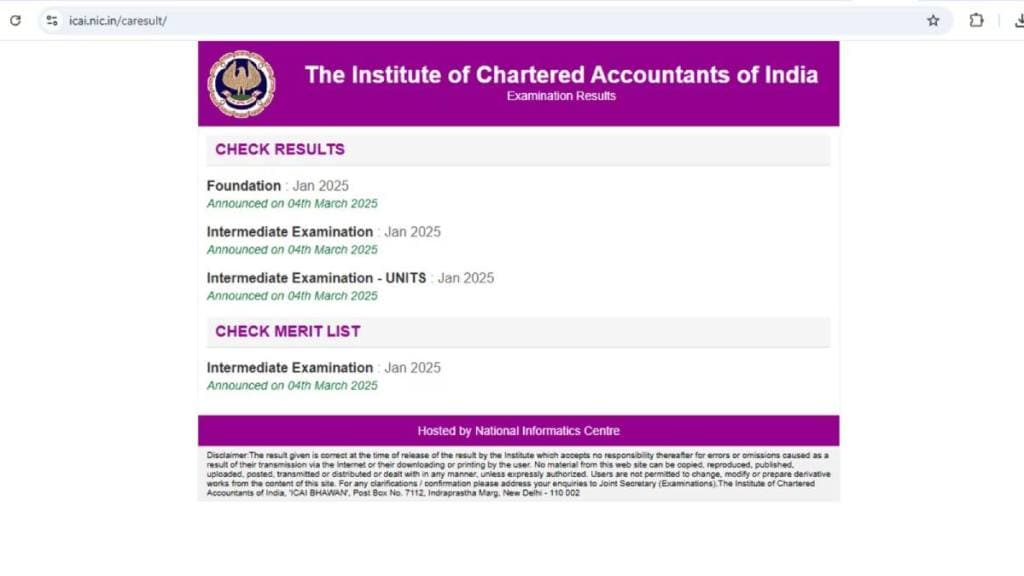 ICAI CA Results 2025 Out