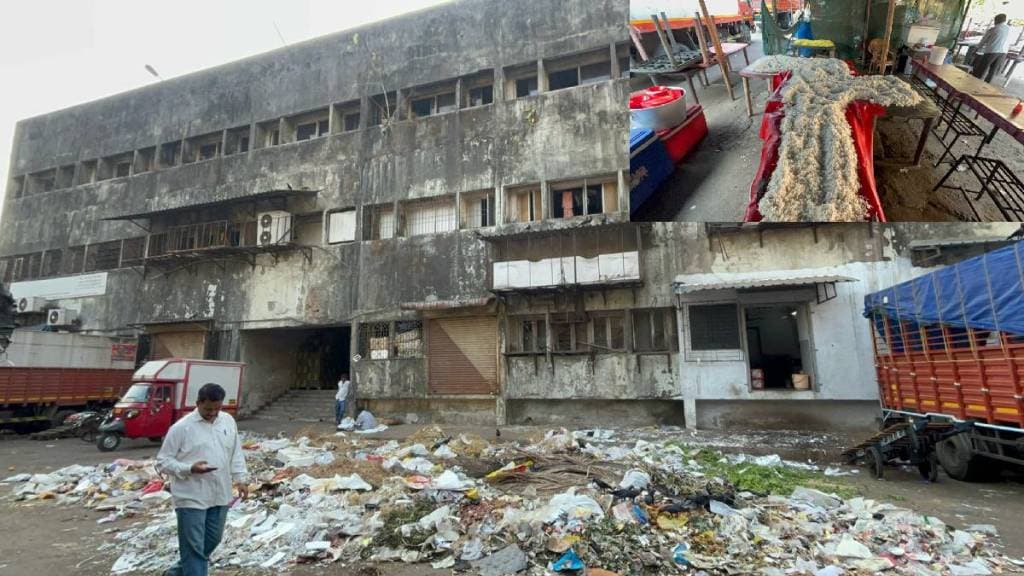 navi mumbai garbage is piling up near fruit market and open food storage threatens health