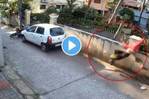 Shocking video Car driver rams, drags neighbour's bike, sends woman flying in Mangaluru