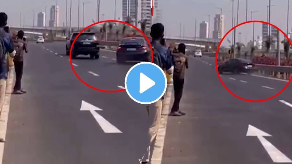 Video: Speeding BMW Tries To Overtake Vehicles, Rams Divider In Mumbai