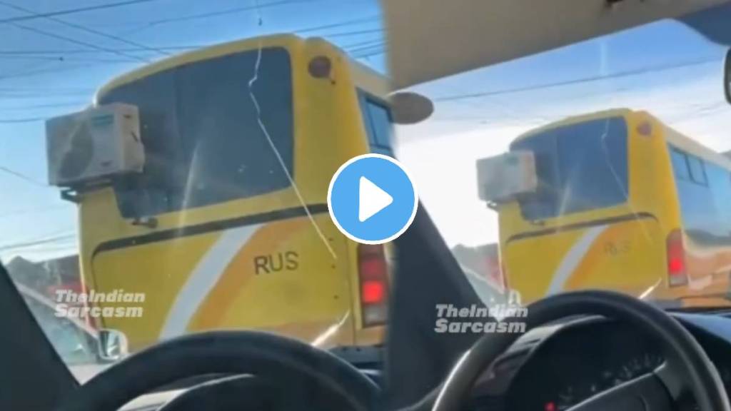 Viral video man set Home ac in bus shocking jugaad video goes viral on social media