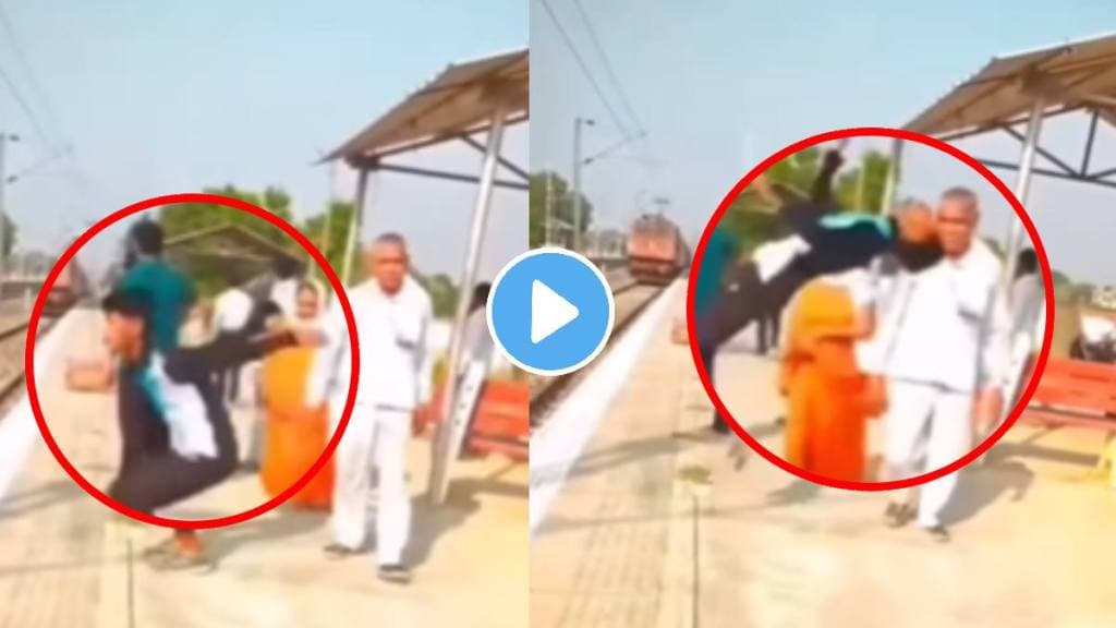 Shocking Viral video young boy performing stunt in front off coming train video goes viral