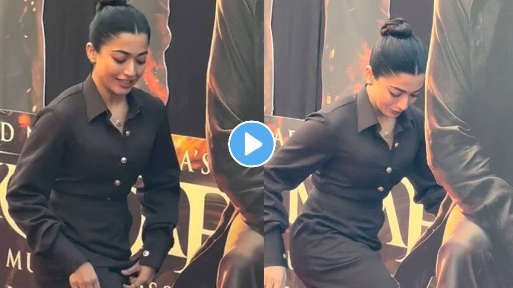 Rashmika mandanna survived falls at Sikandar trailer launch event video viral