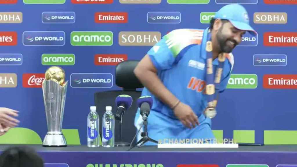 Rohit Sharma Really Forget to Take Champions Trophy Back with Him Post Press Conference Fact Check Video