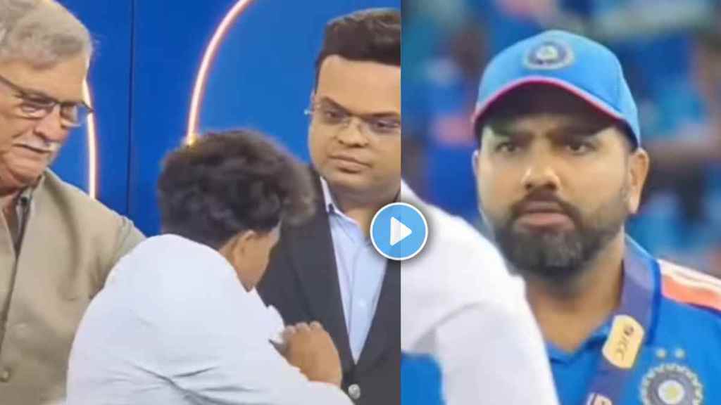 Rohit Sharma Angrily Staring at Kuldeep Yadav While Dustributing White Jacket After Champions Trophy Win Video