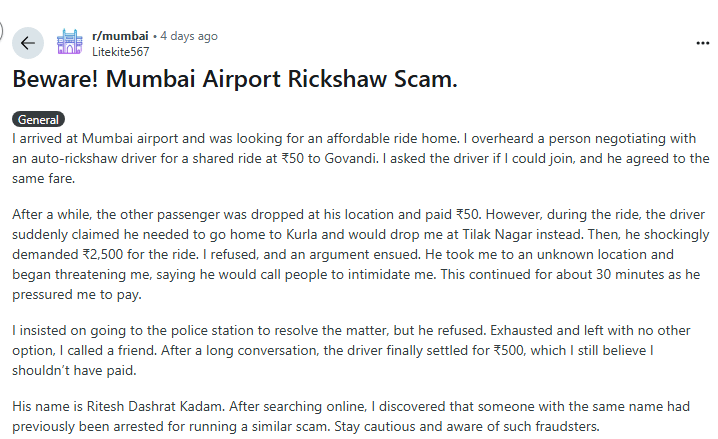 mumbai auto rickshaw scam