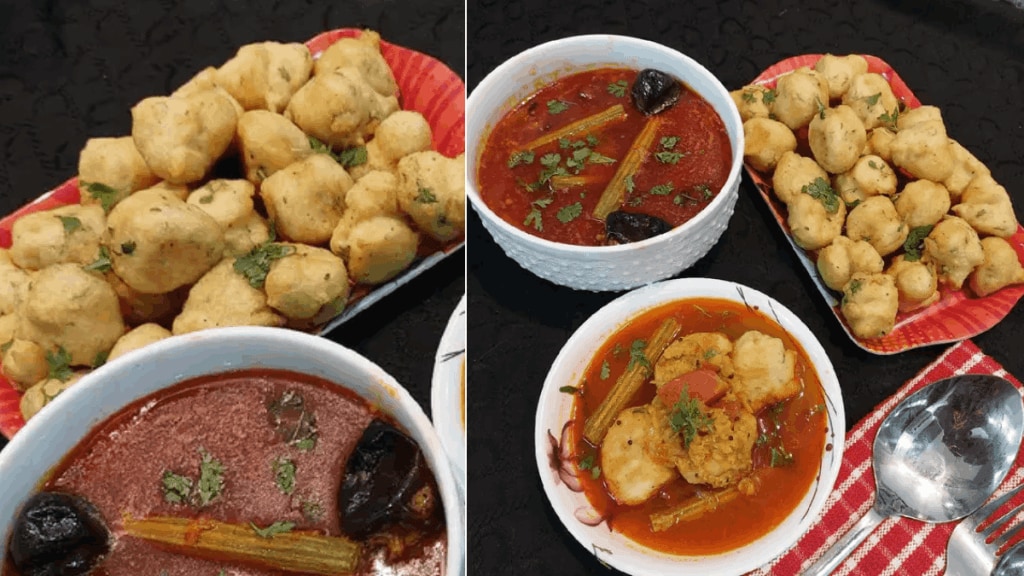 Udid Pakoda Sambar Recipe in Marathi