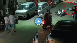 Accident video Scooter driver hit husband wife on road video viral on social media