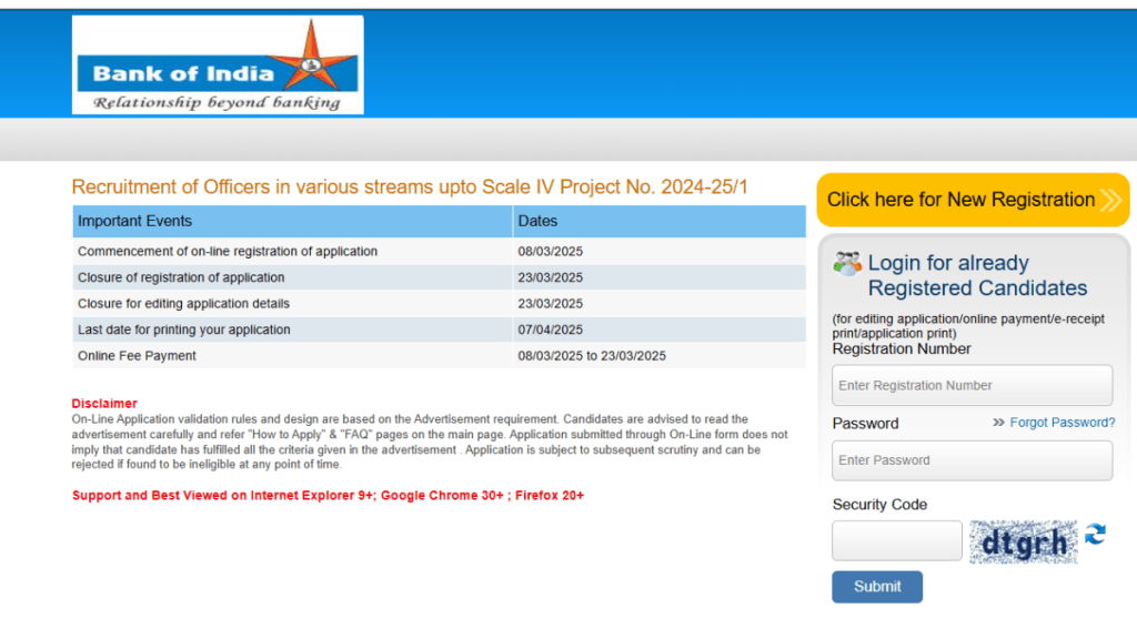 BOI Officers Recruitment 2025: Apply for 159 Managerial posts, link here