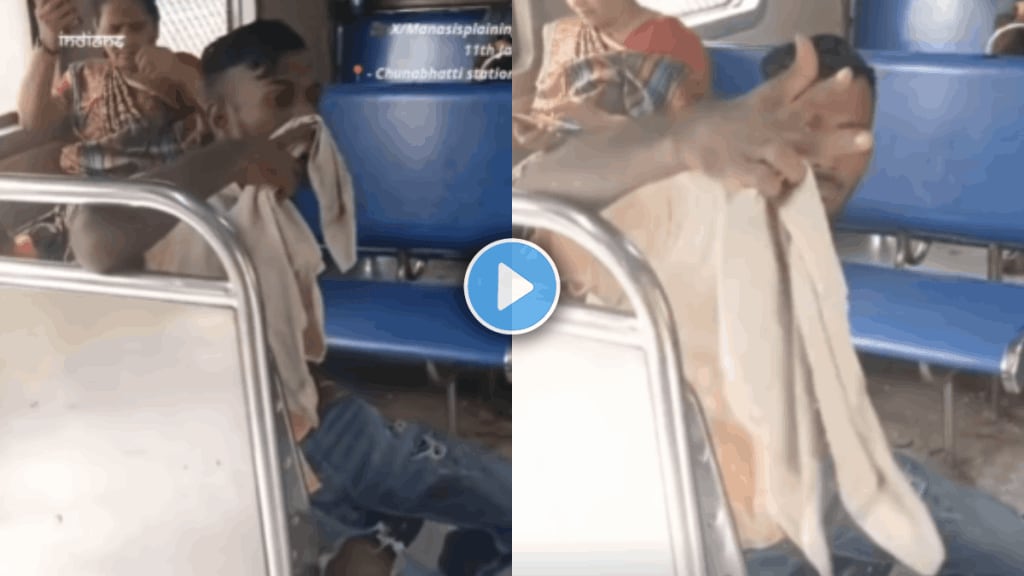 Shocking video of drunk man enters in womens coach of mumbai local video viral on social media