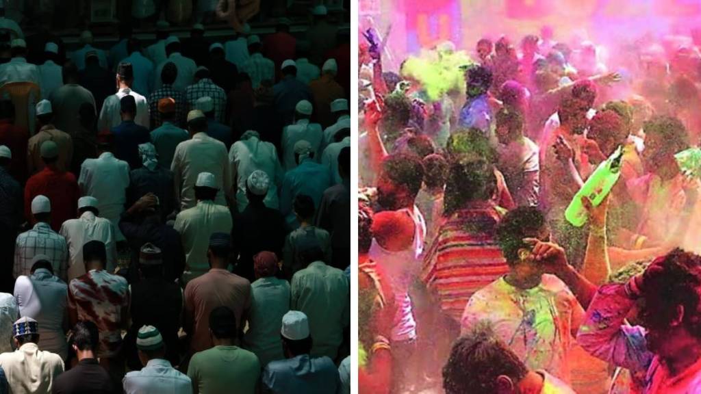 controversy state over Hindus and Muslims playing with colors on the occasion of Holi