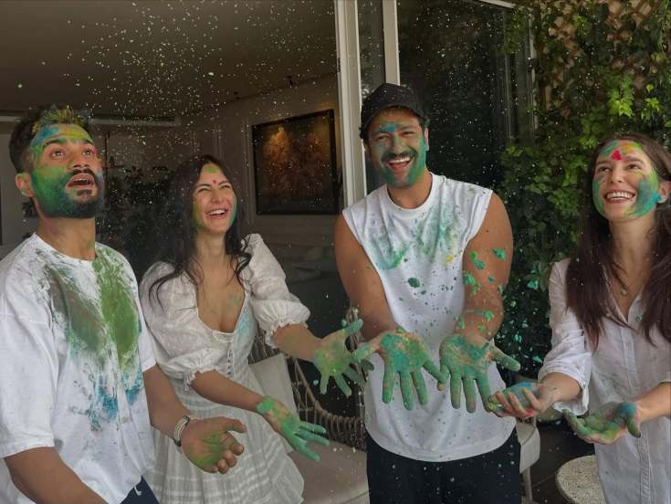 Vicky Kaushal And Katrina Kaif celebrated holi 2025 photos viral