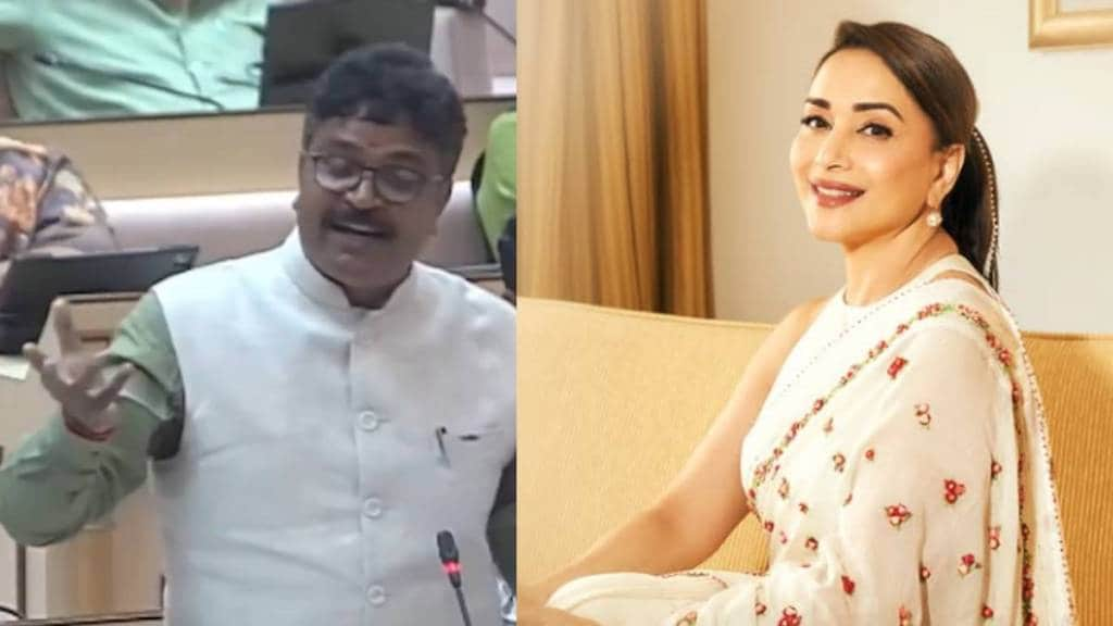 madhuri dixit called second grade star by congress mla