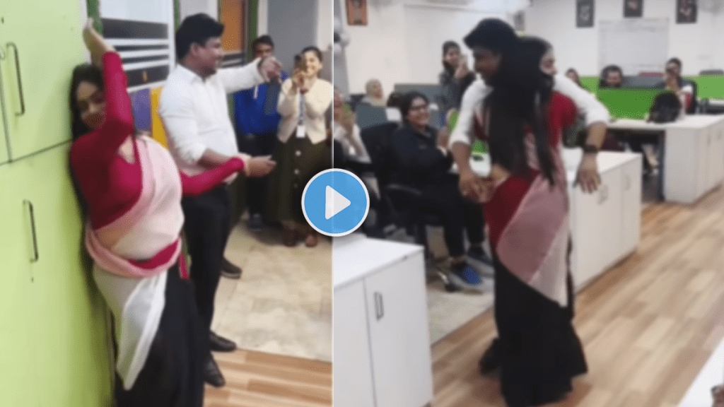 Shocking video of young woman dance in office with boss viral video on social media