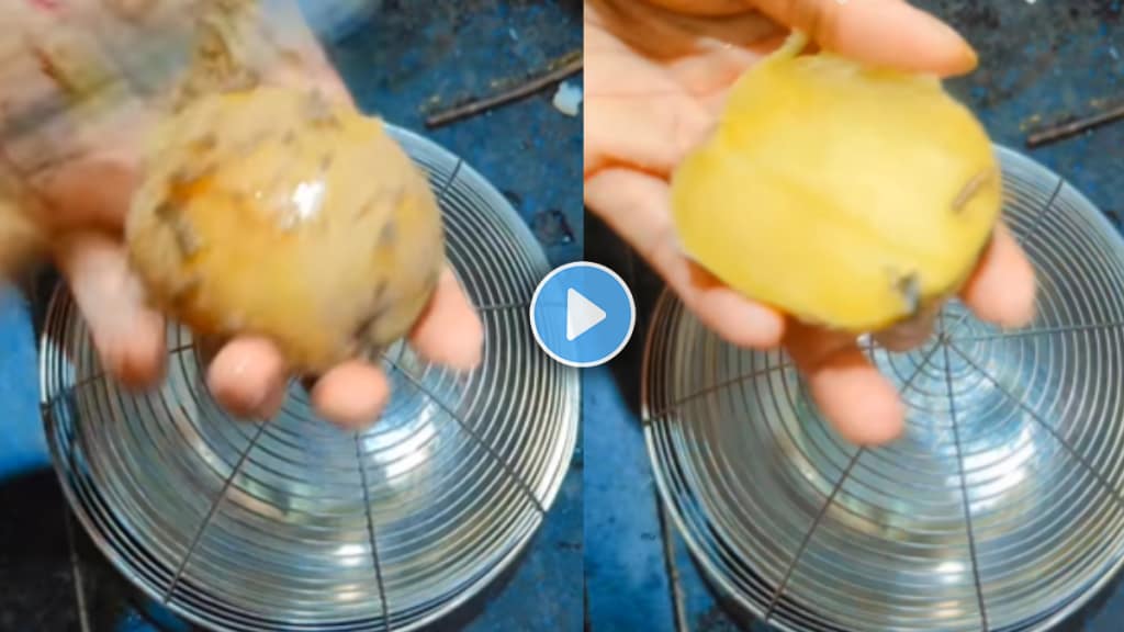 Potato peeling trick kitchen jugaad of batata video viral on social media