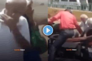 Shocking video of son abandons elderly parents on the street video viral on social media