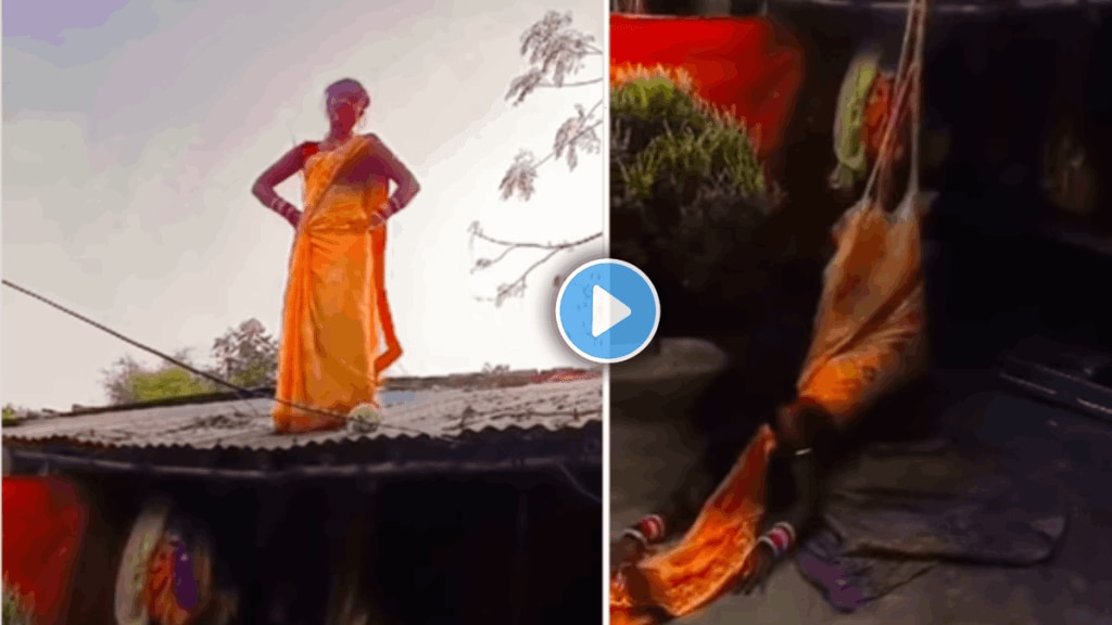 Shocking video of woman stunt dancing on roof then fall down video viral on social media