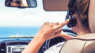 using headphones while driving